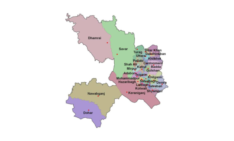 ঢাকা জেলার থানা সমূহ