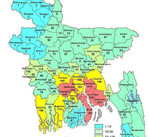 বাংলাদেশের ৬৪ জেলার মানচিত্র